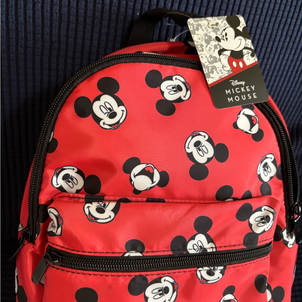 Disney Red Mickey Mouse Pattern Mini Backpack